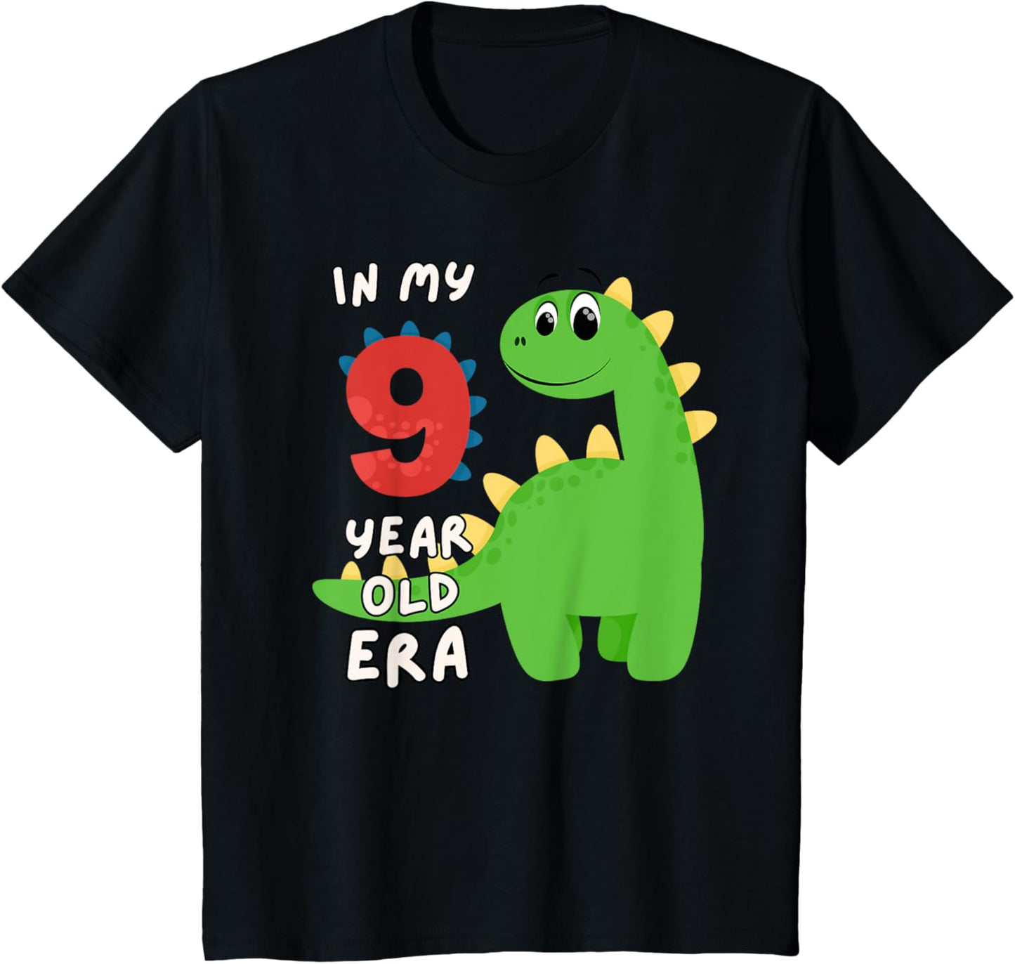 Dinosaur Cute In My 9 Year Old Era Fun Animal 9th Birthday T-Shirt