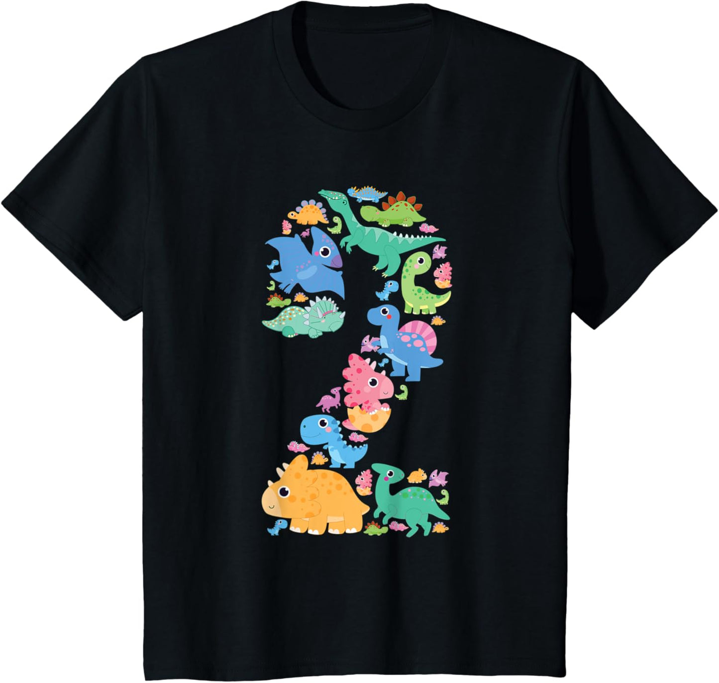 Kids 2 Year Old Birthday Boy Dinosaur 2nd Two Toddler Outfit Kids T-Shirt