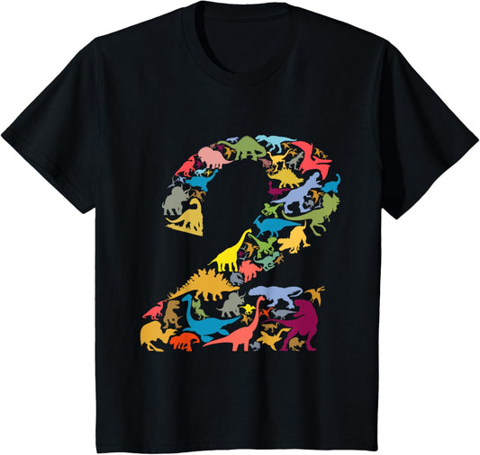 Kids Dinosaur 2nd Birthday Boy 2 Years T-Rex Party Rawr I'm 2 T-Shirt