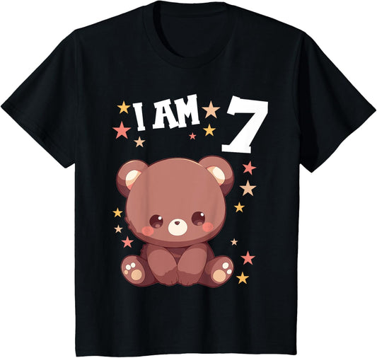 Kids 7 Years old 7 birthday Bears Boy Girl Bear T-Shirt