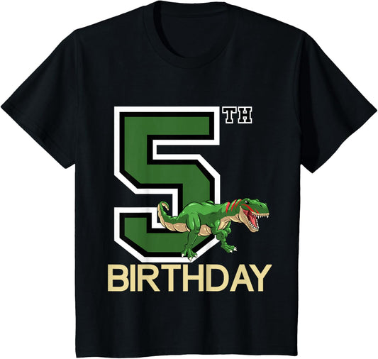 Kids Dino 5 Year Old Birthday Party Boys Dino 5th Birthday T-Shirt