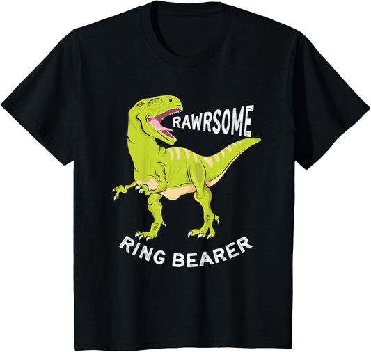 Awesome Dinosaur Ring Bearer Shirt T-Rex for Kids T-Shirt