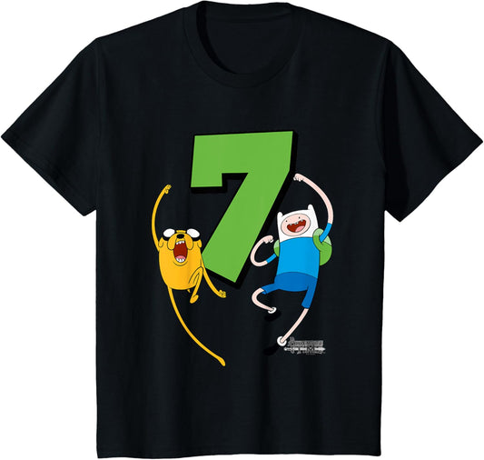 Kids Adventure Time Finn and Jake 7th Birthday T-Shirt