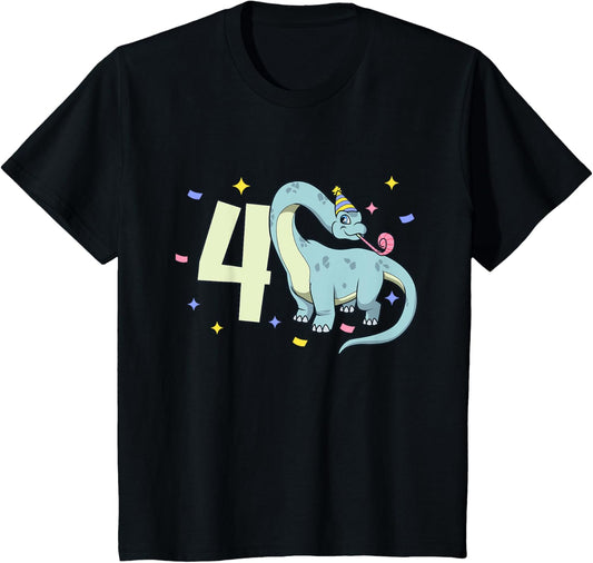 I am 4 with brachiosaurus - kids birthday 4 years old T-Shirt
