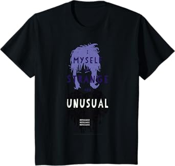 Kids Beetlejuice Lydia Strange And Unusual Text Poster T-Shirt