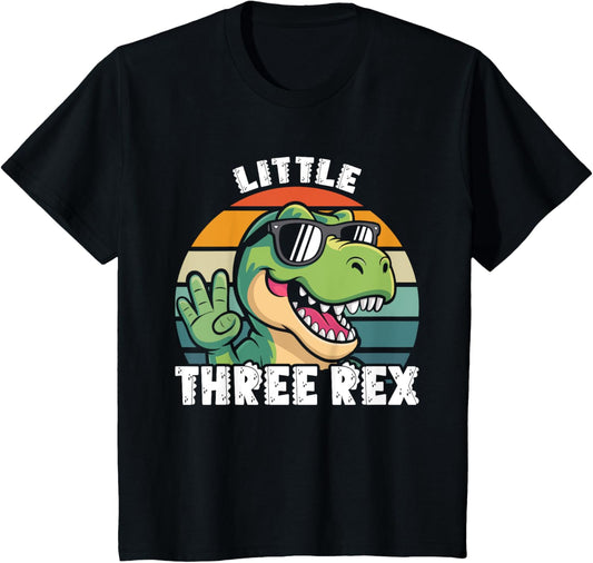Three Rex 3rd Birthday Kids Third Dinosaur 3 Year Old T-Shirt