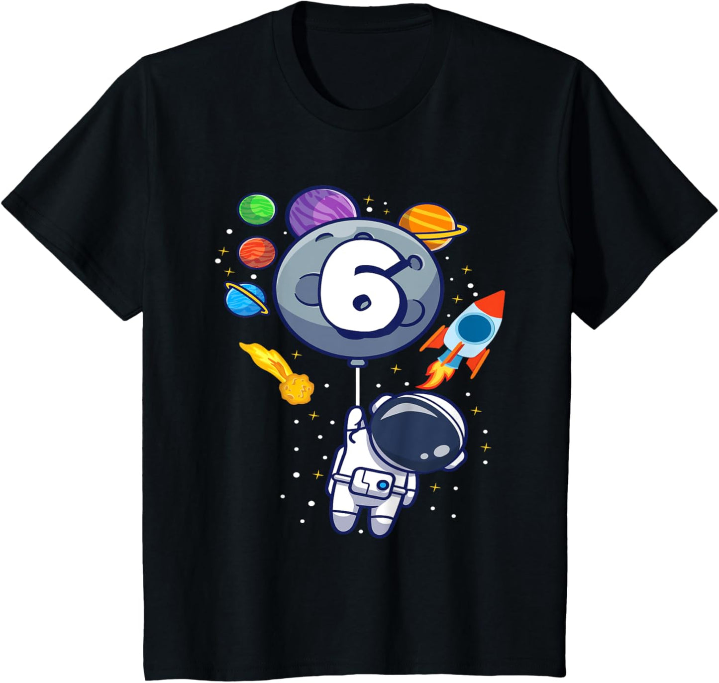 6th Birthday Astronaut 6 Year Old Birthday Boy T-Shirt