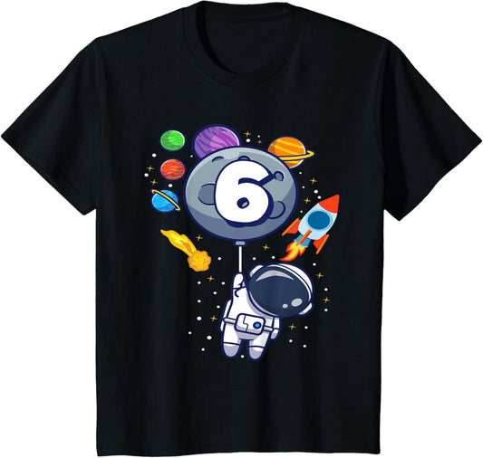 6th Birthday Astronaut 6 Year Old Birthday Boy T-Shirt
