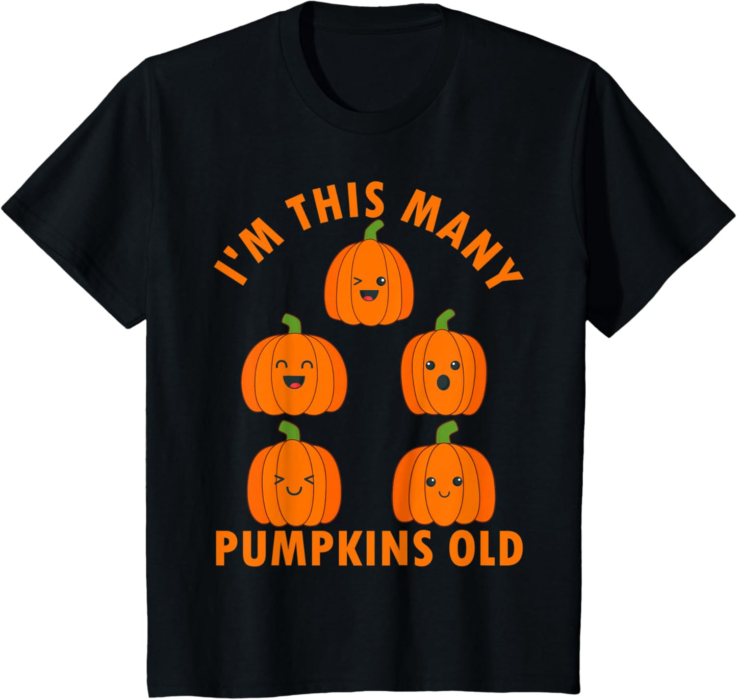 Kids 5 Year Old Boy Pumpkin Halloween 5th Birthday Kids T-Shirt
