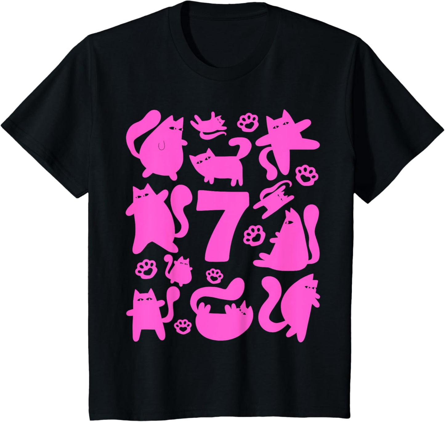 Kids CATS 7 YEARS GIRLS CAT 7TH BIRTHDAY T-Shirt