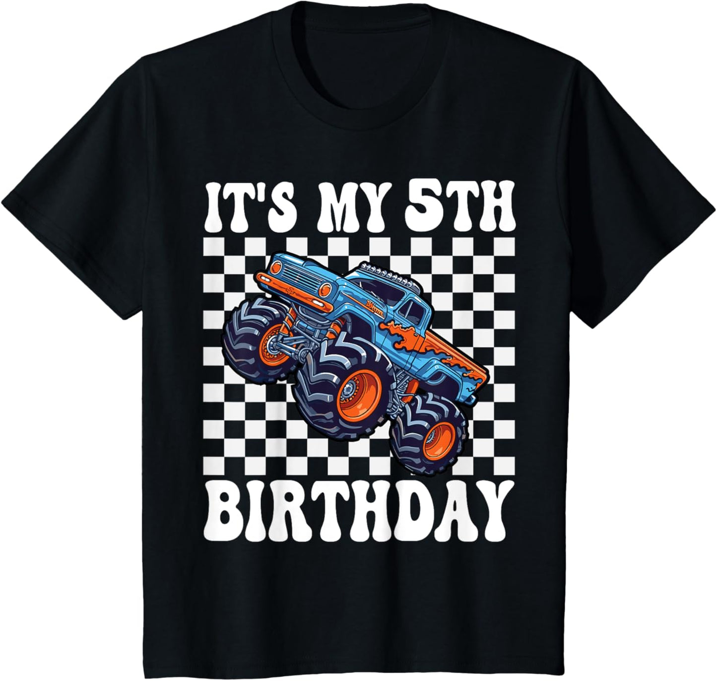5 Years Old Boy Girl It's My 5th Birthday Boys Monster Truck T-Shirt