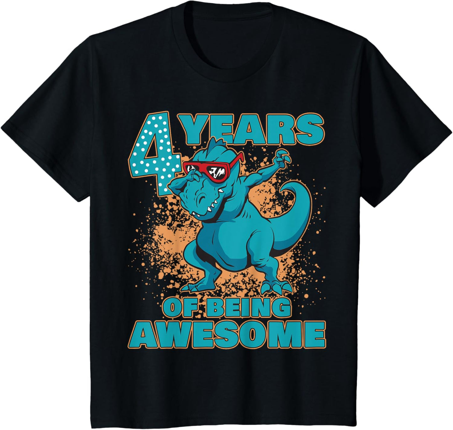 Kids Dinosaur Birthday Shirt 4 Year Old Boy | Birthday Boy Shirt T-Shirt