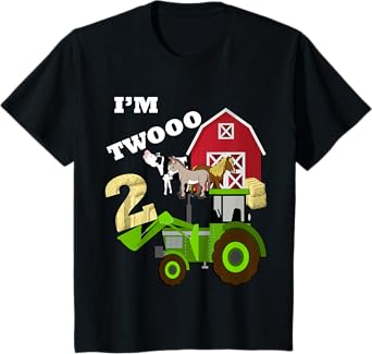 Cute & Sassy Custom Gifts Birthday 2 Im Twooo Tractor Farm Theme Gift T-Shirt