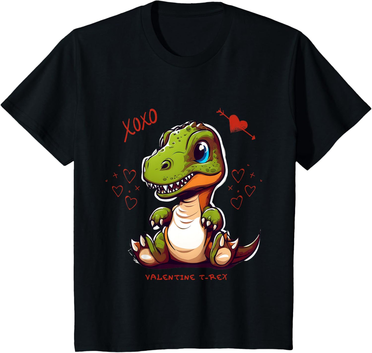 Kids Valentines Day T-Rex Funny Toddler T-Shirt