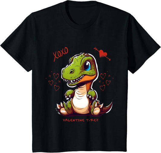 Kids Valentines Day T-Rex Funny Toddler T-Shirt