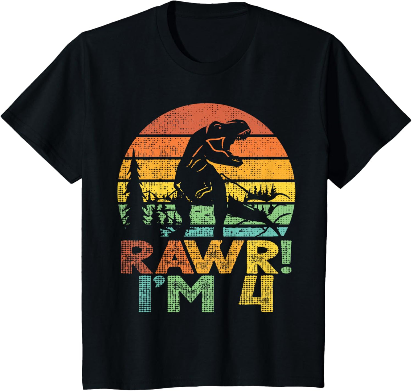 Rawr Im 4 Dinosaur T Rex 4 Year Old Boys 4th Birthday Party T-Shirt