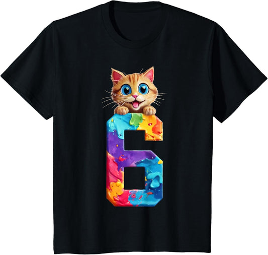 Kids CATS 6 YEARS CAT 6TH BIRTHDAY T-Shirt