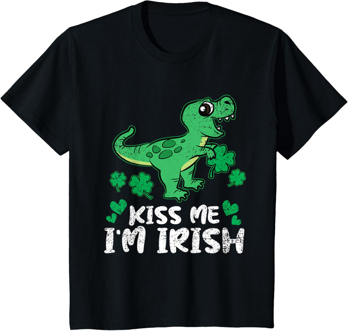 Kids St Patricks Day Boys Kids Toddlers Kiss Me Im Irish T-Rex T-Shirt