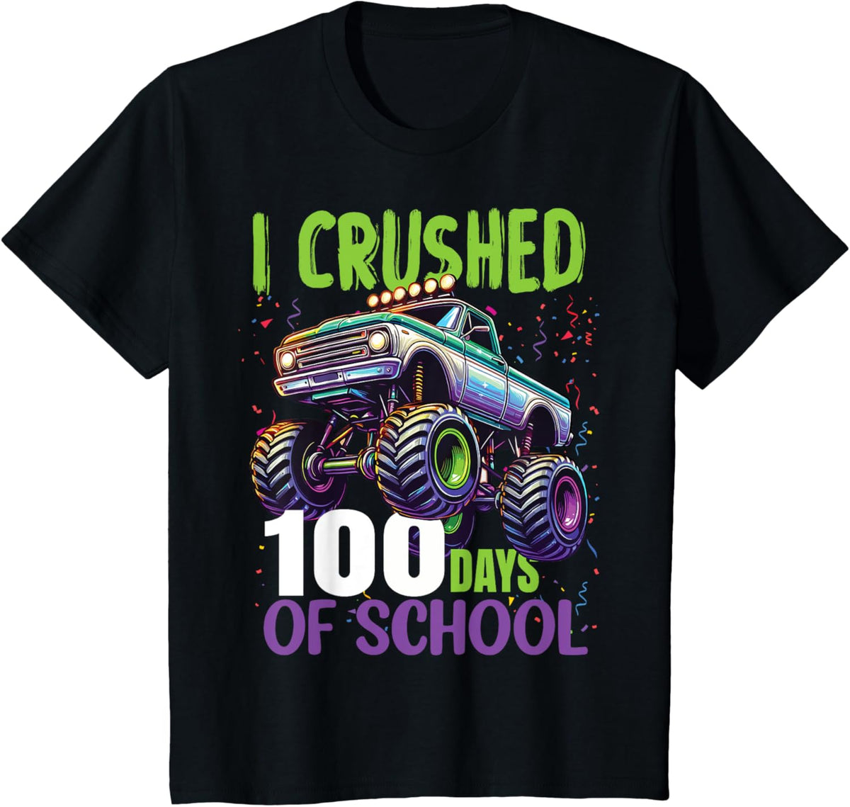 Kids 100 Days of School Monster Truck 100th Day of School Boys T-Shirt