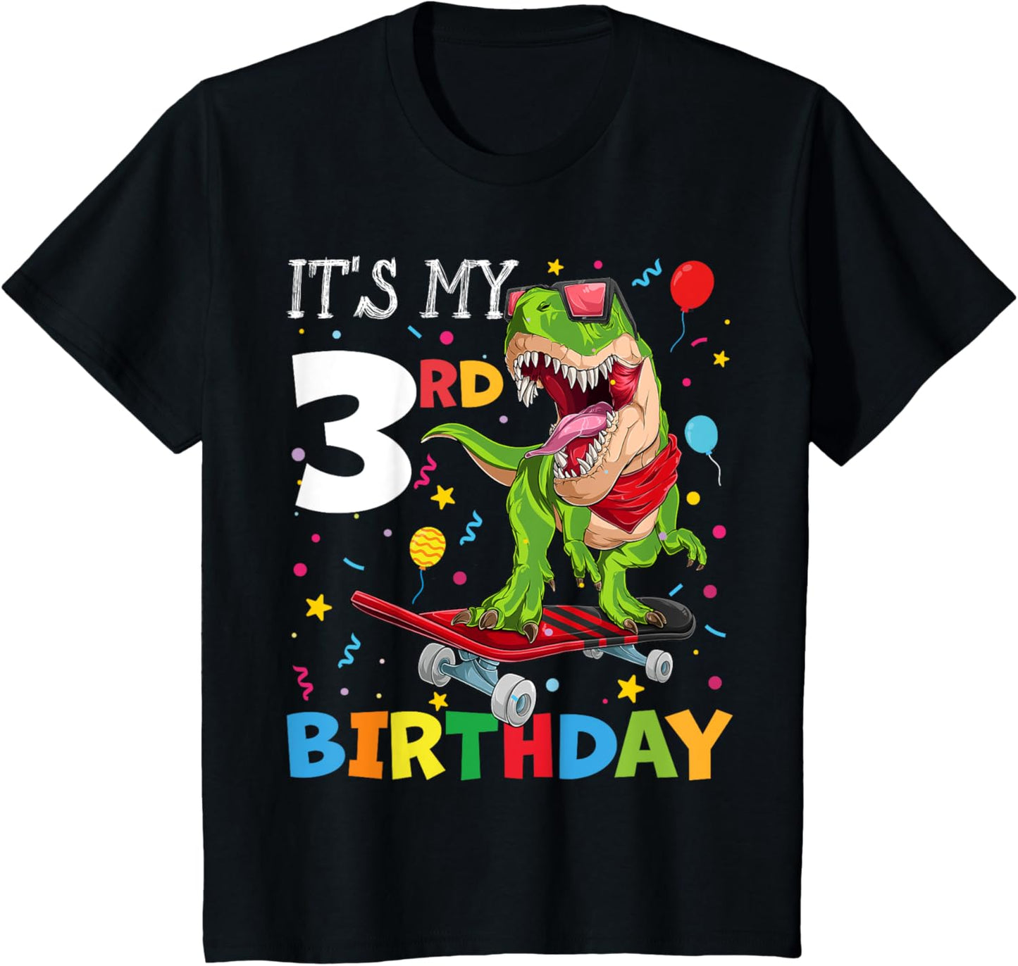 Kids 3rd Birthday Boy Outfit Dinosaur 3 Year Old Birthday T-Shirt