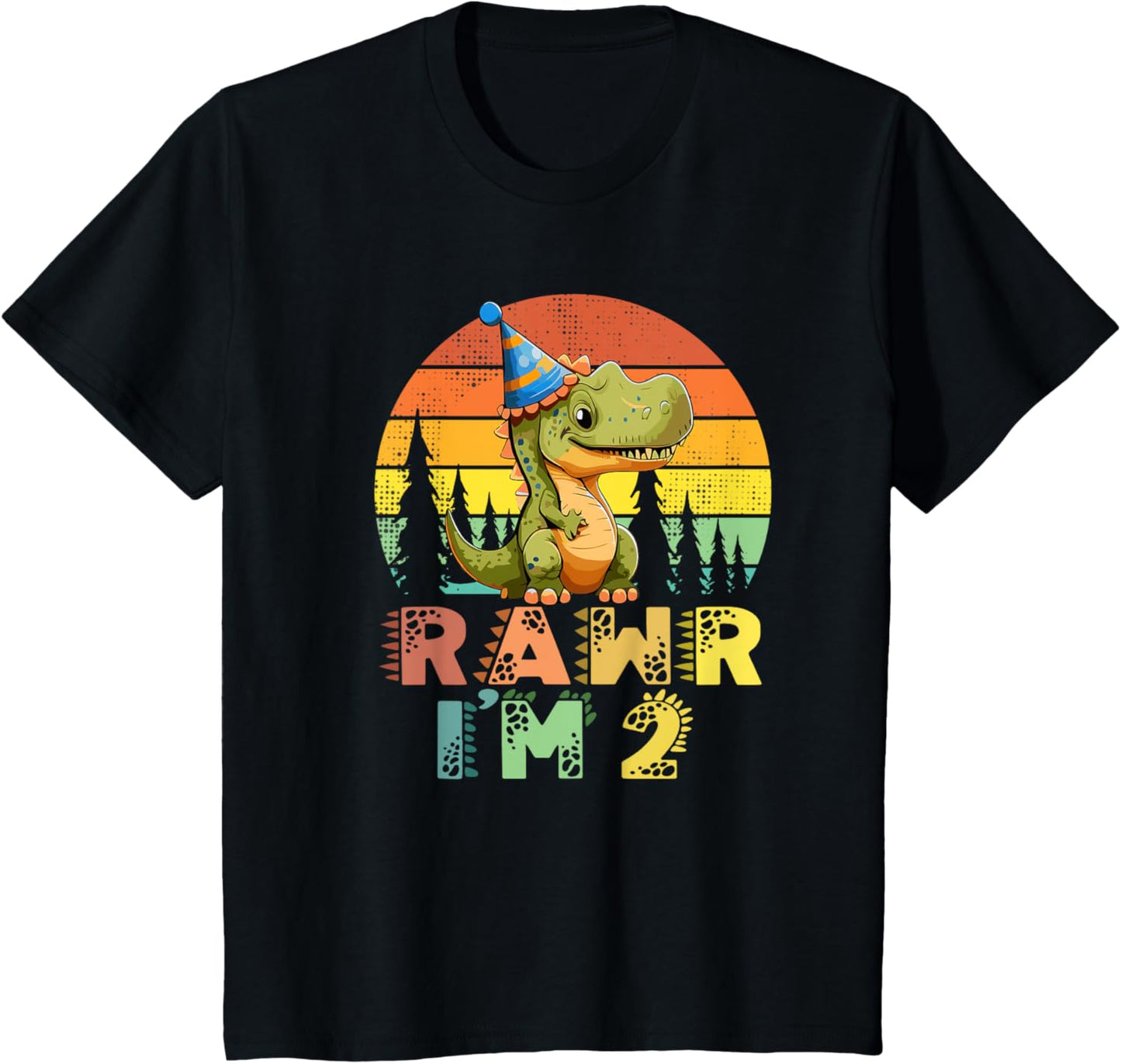 Kids Rawr Im 2 Dinosaur T Rex 2 Year Old Boys 2nd Birthday Party T-Shirt