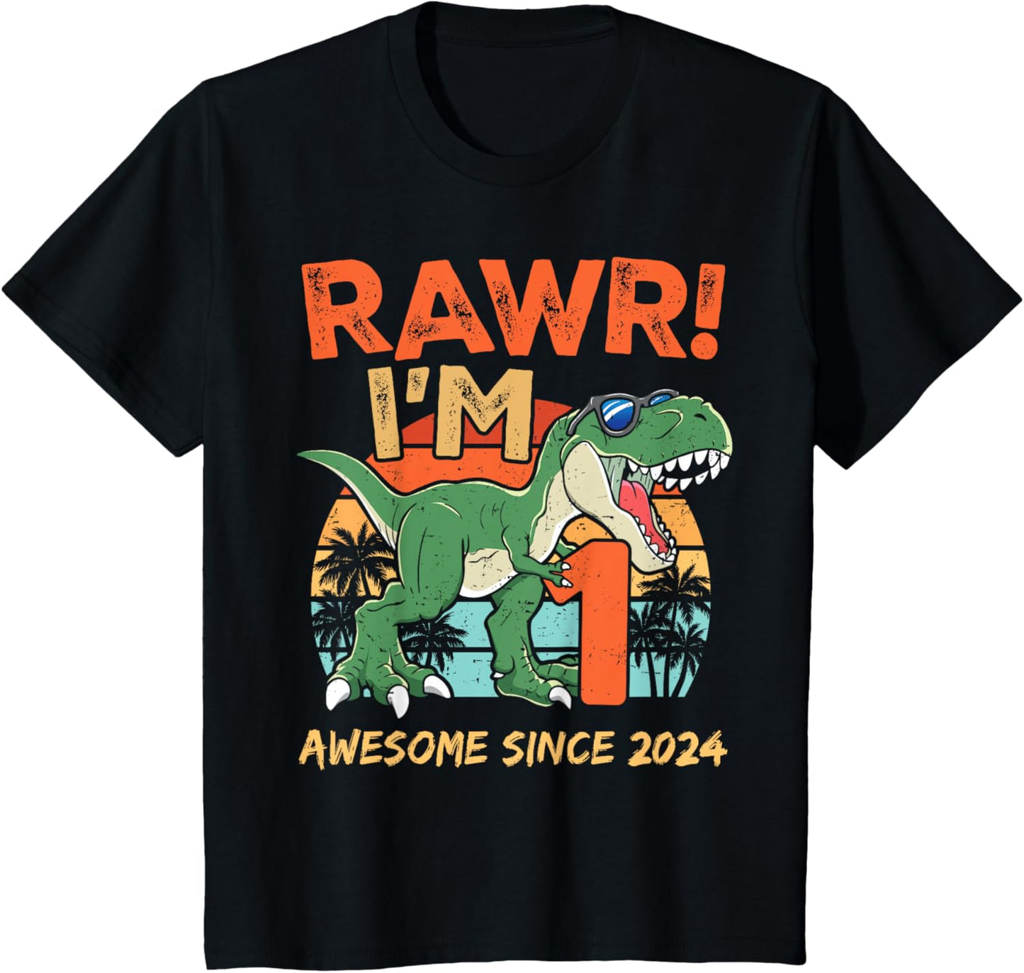 Rawr I'm One Rex 1st Birthday First Dinosaur 1 Year Old T-Shirt