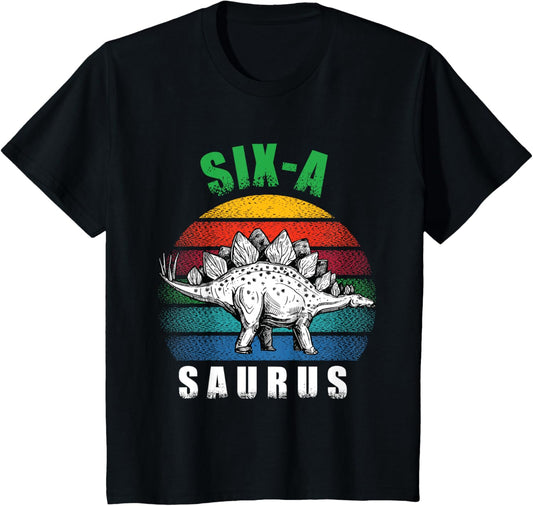 Kids 6 Year Old Stegosaurus Dinosaur Kids 6th Birthday T-Shirt