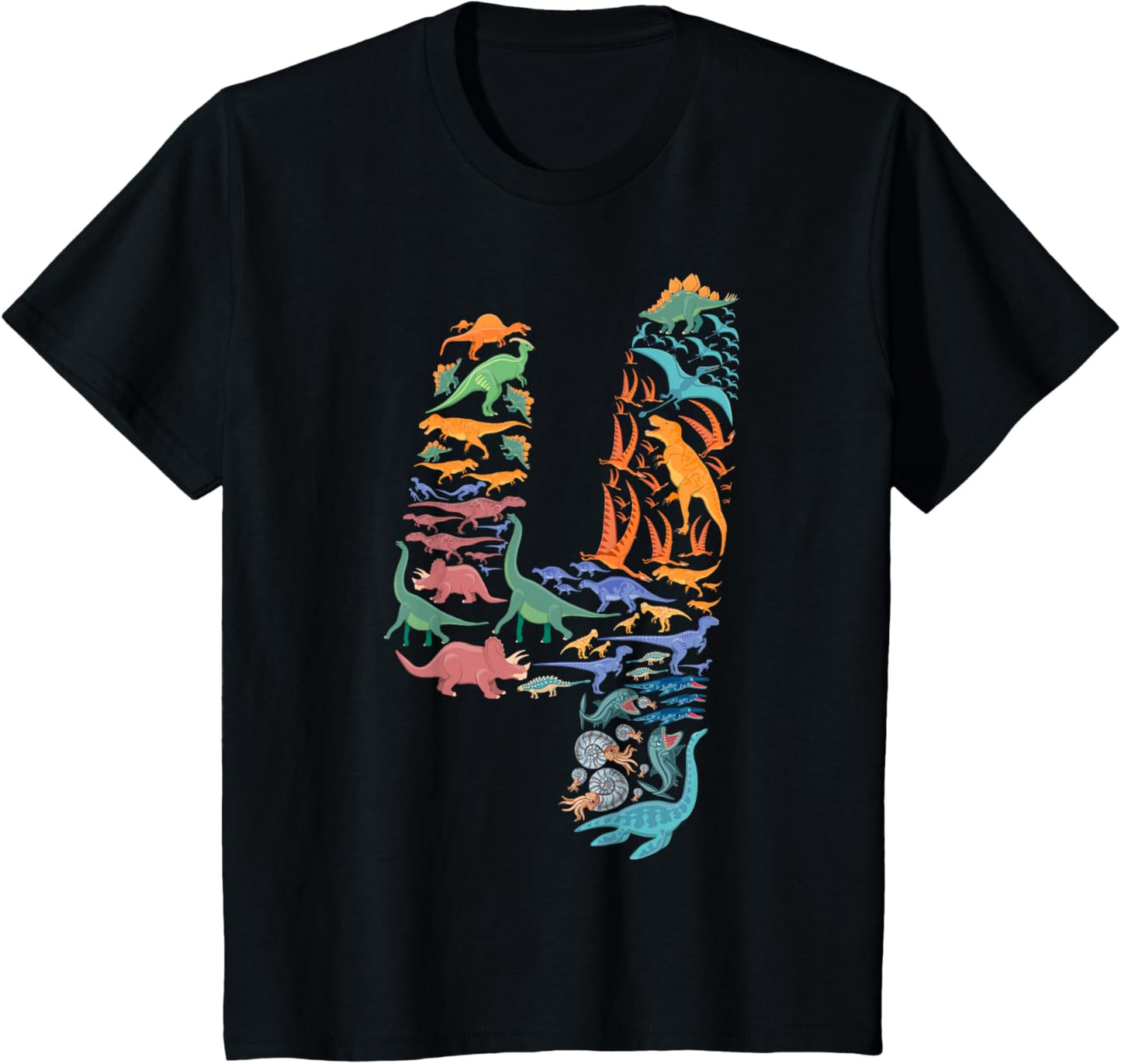 Kids Dinosaur 4th Birthday Boy 4 Years T-Rex Party Rawr I'm 4 T-Shirt