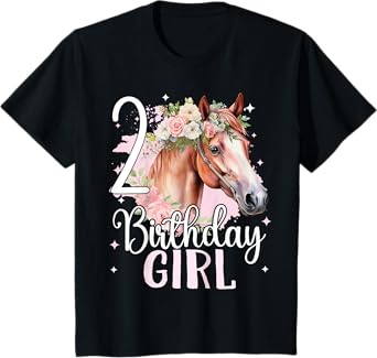 2nd Birthday Horse Girl Second birthday girl 2 years old T-Shirt