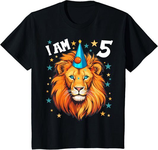 5 Years old Boy and Girl Lions 5th birthday Lion T-Shirt