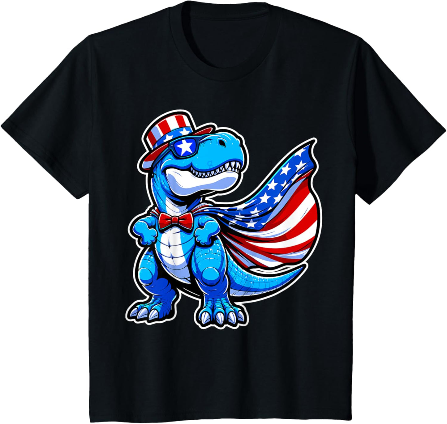 Kids Dinosaur 4th Of July Kids Boys Amerisaurus desing T-Shirt