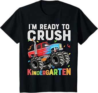 Kids First Day I'm Ready To Crush Kindergarten Monster Truck Boys T-Shirt