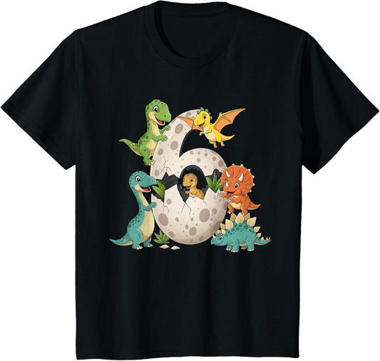 Birthday Shirt 6 Years Children's Birthday Dinosaur Dino T-Shirt