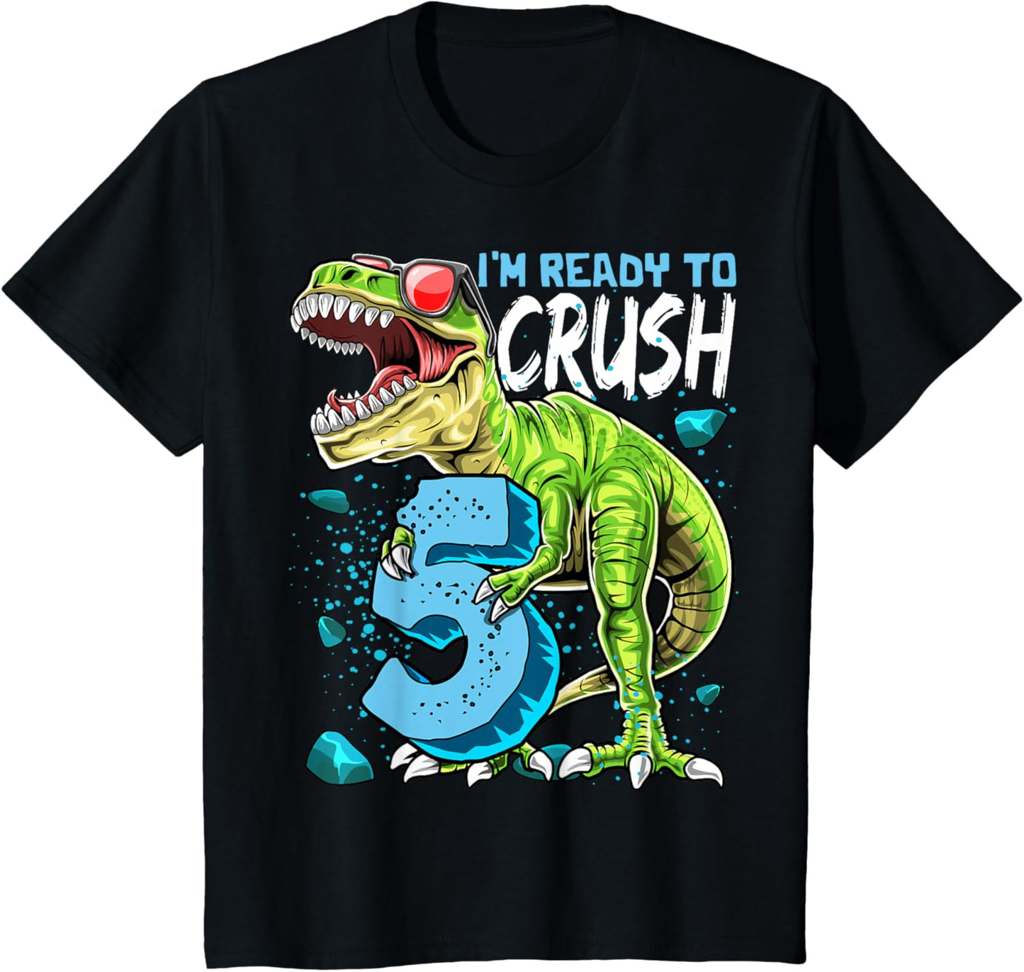 Kids Ready to Crush 5 5th Birthday T Rex Dinosaur Boys Kids Gift T-Shirt