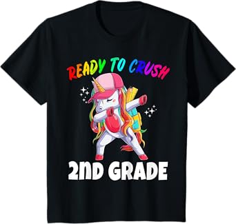 2nd Grade Unicorn First Day of School Gift Girls Rainbow T-Shirt