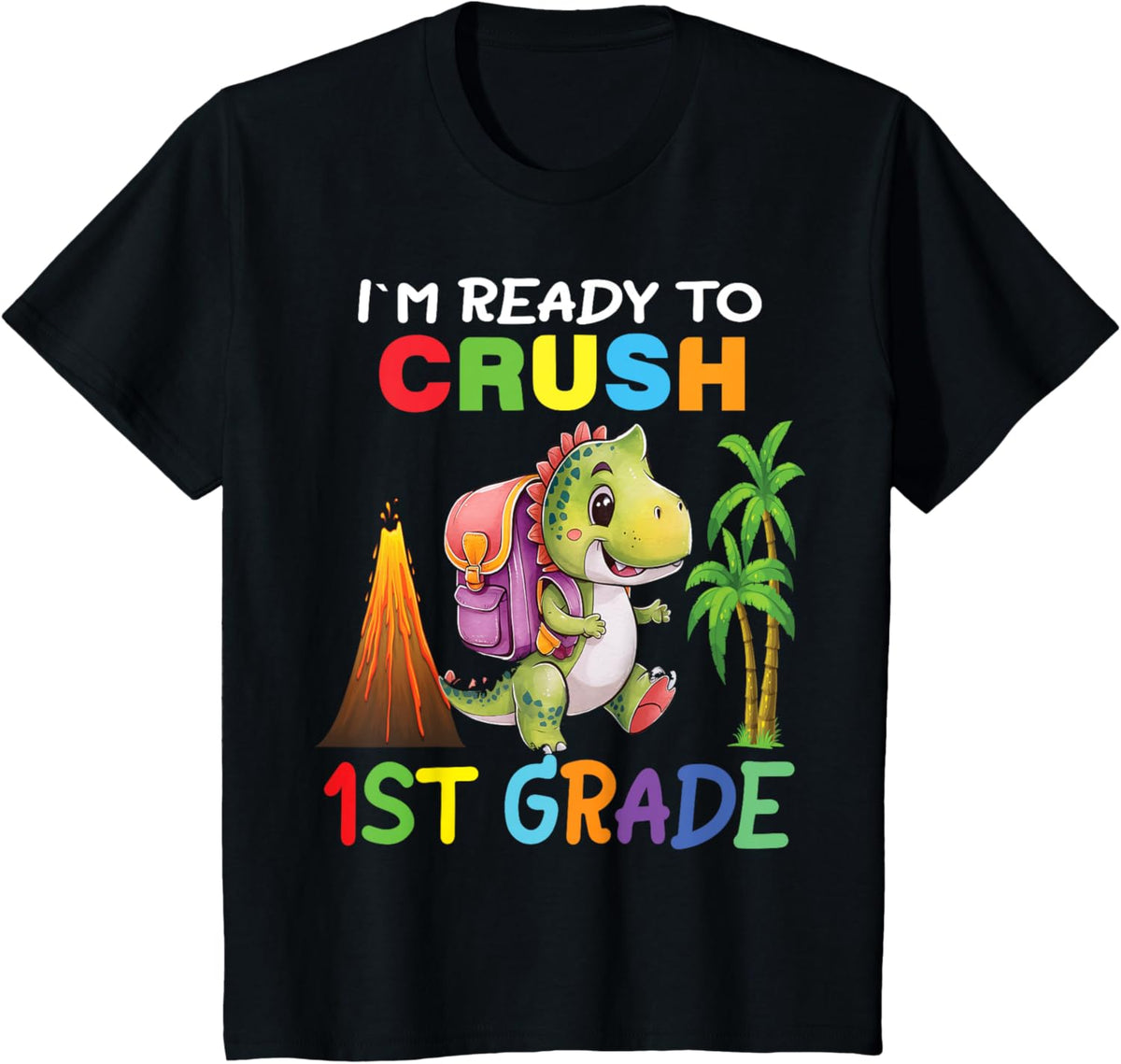 Crush 1st Grade Back to School Gift Dinosaur T-Rex Boys T-Shirt