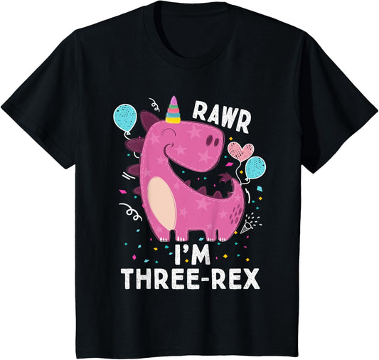 Rawr I'm Three-Rex 3rd Birthday Gifts 3 Year Old Dinosaur T-Shirt
