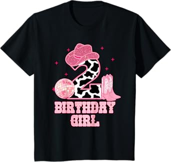 Happy 2nd Birthday Girl Outfit Rodeo Western Cowgirl Cowboy T-Shirt