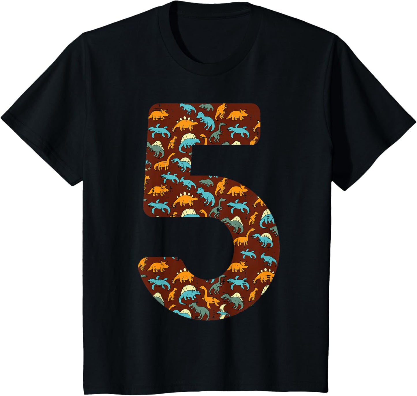 Kids 5th Birthday 5 Dinosaurs Trex Five Year Old Bday Party Boys T-Shirt
