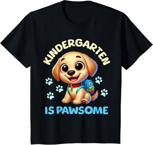 Kids First Day Of School Puppy Dog Kindergarten T-Shirt