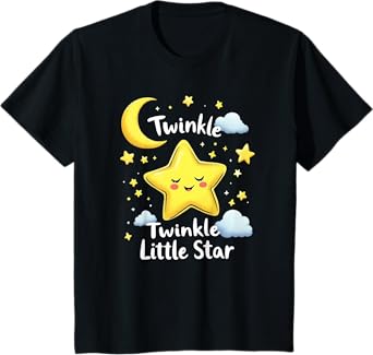 Twinkle Twinkle Little Star Kids – Cute Cartoon Design T-Shirt
