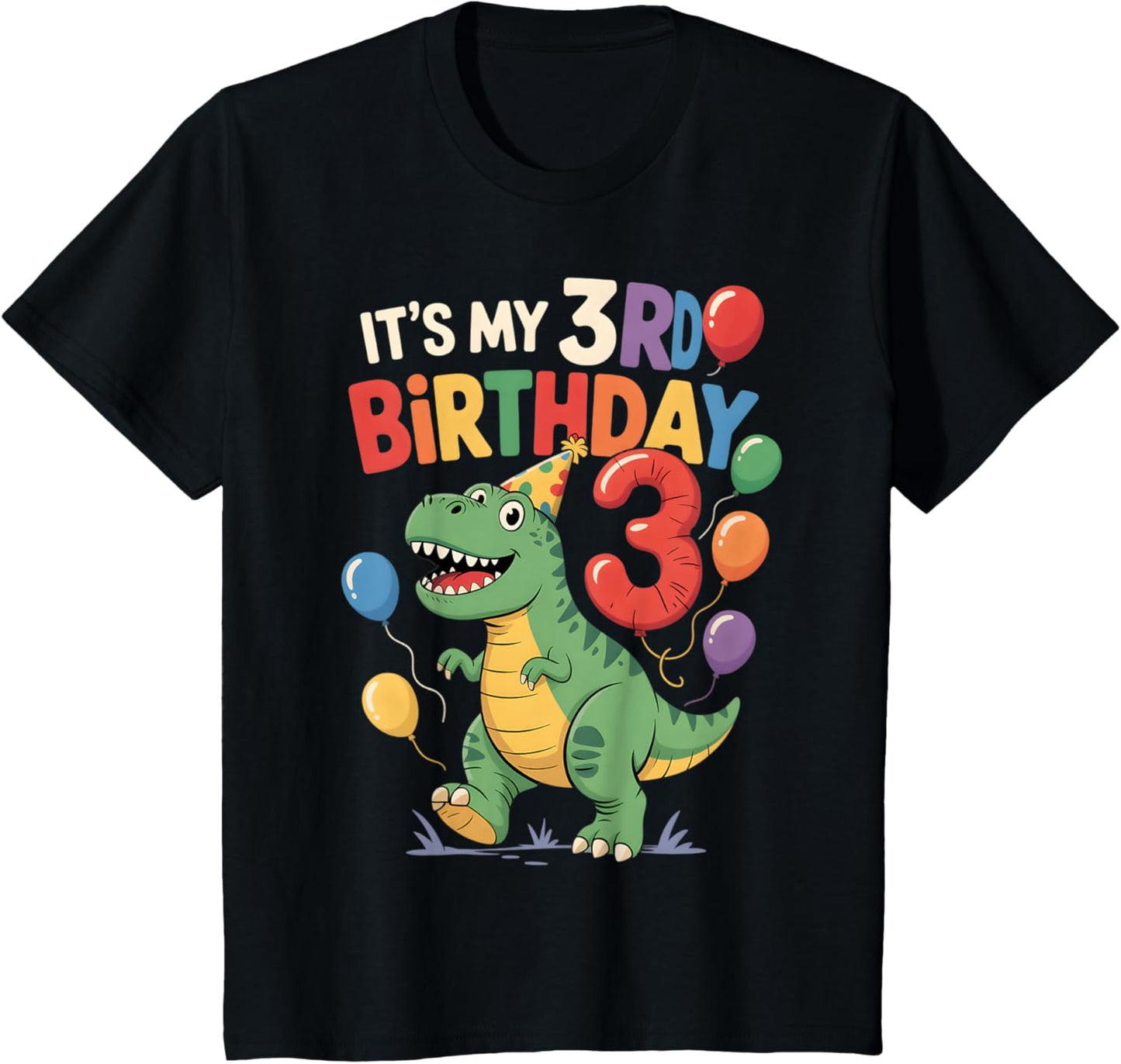 Kids It's my 3rd Birthday Dinosaur T Rex 3 Years Old Toddler Boys T-Shirt