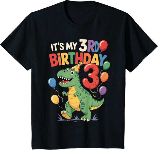 Kids It's my 3rd Birthday Dinosaur T Rex 3 Years Old Toddler Boys T-Shirt