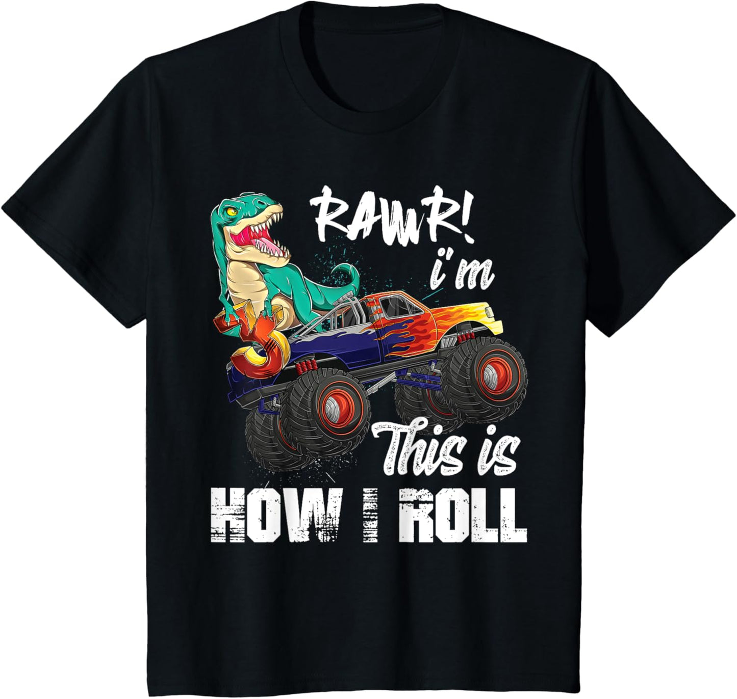 3 Year Old dinosaurs birthday 3rd Party Monster Truck T rex T-Shirt