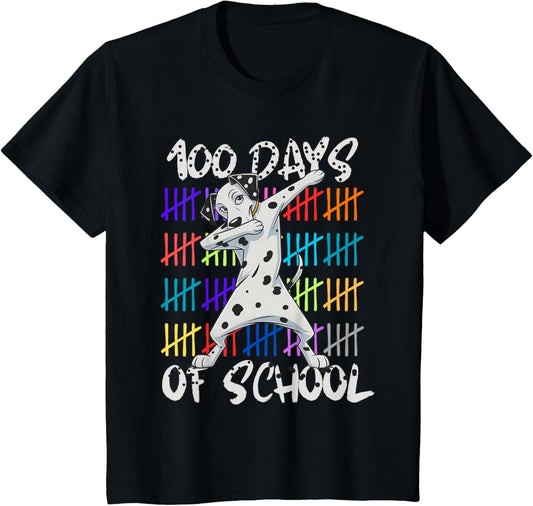 Kids 100 Days Of School Dalmatian Dog Boy Kid 100th Day Of School T-Shirt