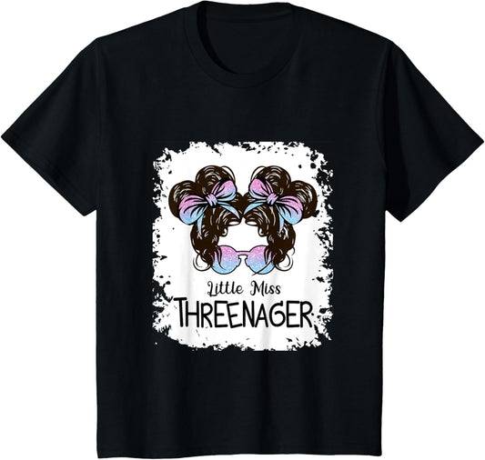 Little Miss Threenager Birthday 3 Years T-Shirt