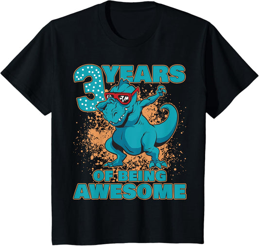 Kids Dinosaur Birthday Shirt 3 | Birthday Boy Shirt 3 Year Dino T-Shirt