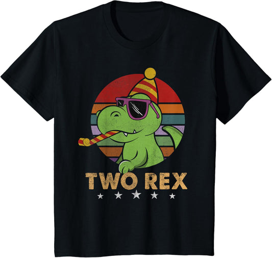 Two Rex Shirt Dinosaur T-Rex Boy 2nd Birthday 2 Year Old T-Shirt