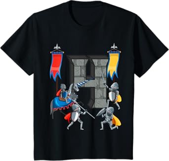 Medieval Knights Middle Ages History Castle 4th Birthday T-Shirt
