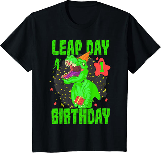 Kids Kids Leap Day Birthday 4th February 29 4 Year Old Boy Gift T-Shirt